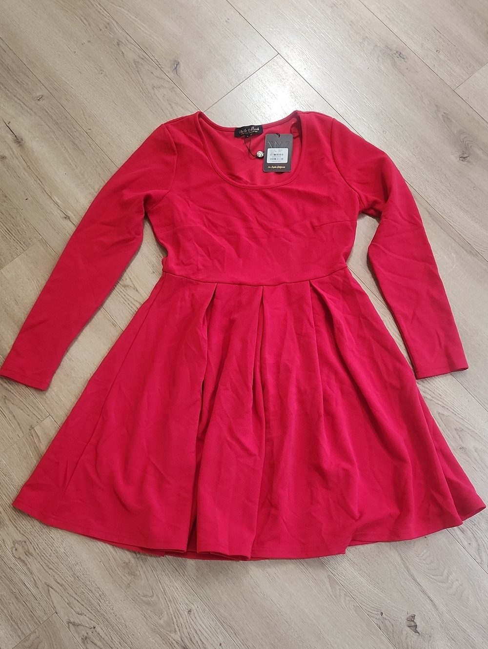 NWT White Mark Red Scoop Neck Fit-and-Flare Dress